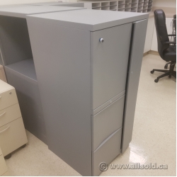 Teknion Pewter Storage Tower with Wardrobe, Shelf, Filing